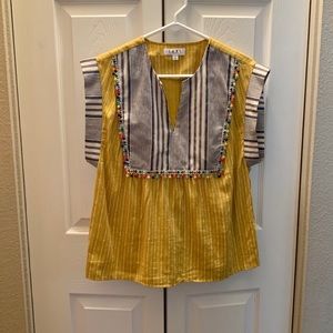 👑2/30👑 THML Yellow short sleeve shirt.